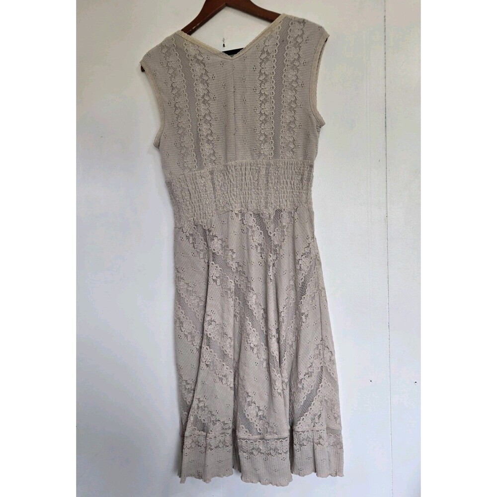 Rabbit Rabbit Rabbit Designs Dress Womens 8 Boho Cottagecore Prairie Natural - Picture 5 of 8